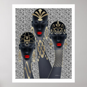 African Women in Gold Poster
