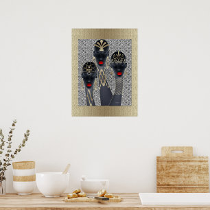 African Women in Gold Poster
