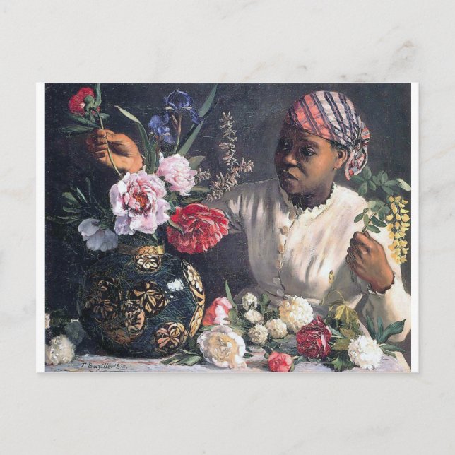 African Women with Peonies Postcard (Front)