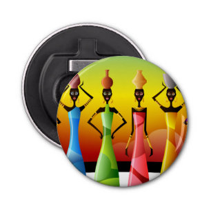 African Women with Pottery on their heads Bottle Opener