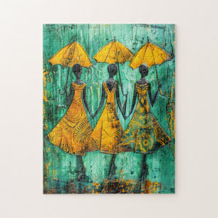 African Women with Umbrellas Jigsaw Puzzle