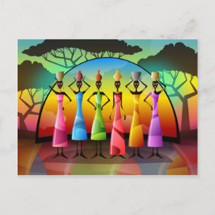 African Women With Vessels Postcard