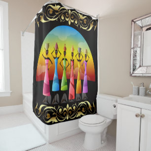 African womens shower curtain