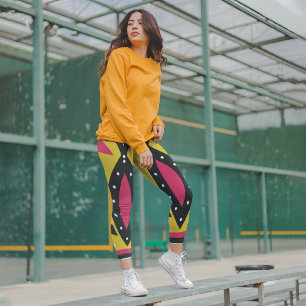 African Yellow Tribal Capri Leggings