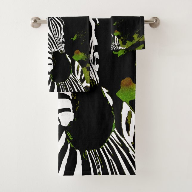 African Zebra Night Bath Towel Set (Insitu)