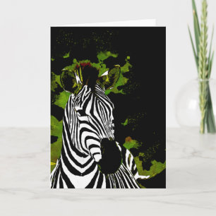 African Zebra Night Card
