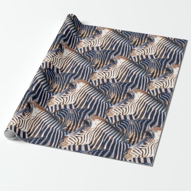 African Zebra Wildlife Wrapping Paper (Unrolled)