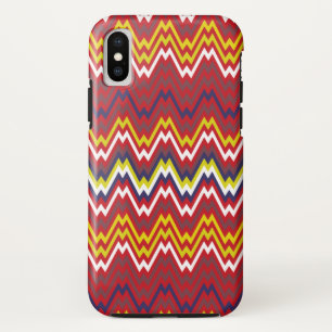 African Zigzag Chevron Weave Striped Pattern iPhone X Case