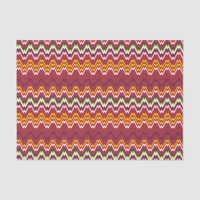 African Zigzag Chevron Weave Striped Pattern Tissue Paper (Front)