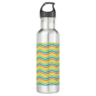 African Zigzag Patterns Water Bottle | Vibrant Cul
