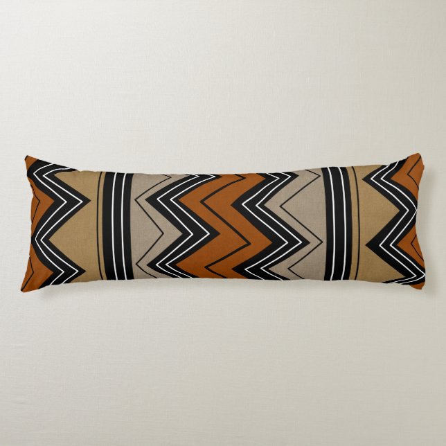 African Zigzags Pattern Body Cushion (Front)