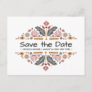 Africana   Ankara Kente Wedding Announcement Postcard