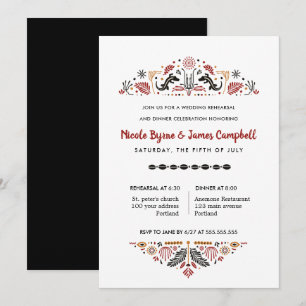 Africana Modern Ankara Kente Rehearsal Dinner Invitation