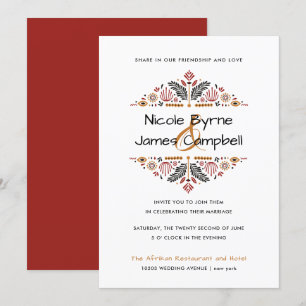 Africana   Modern Ankara Kente Wedding Invitation