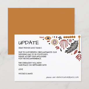 Africana Modern Ankara Kente WEDDING UPDATE Invitation