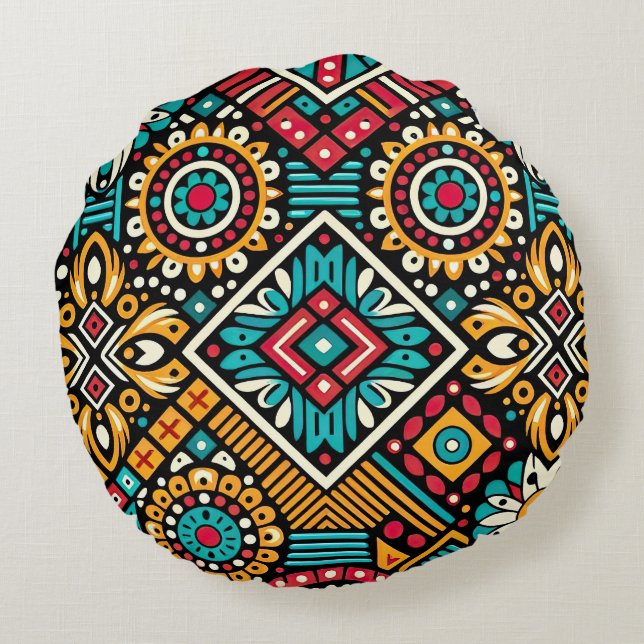 Africana Vibrance Essence Round Cushion (Back)