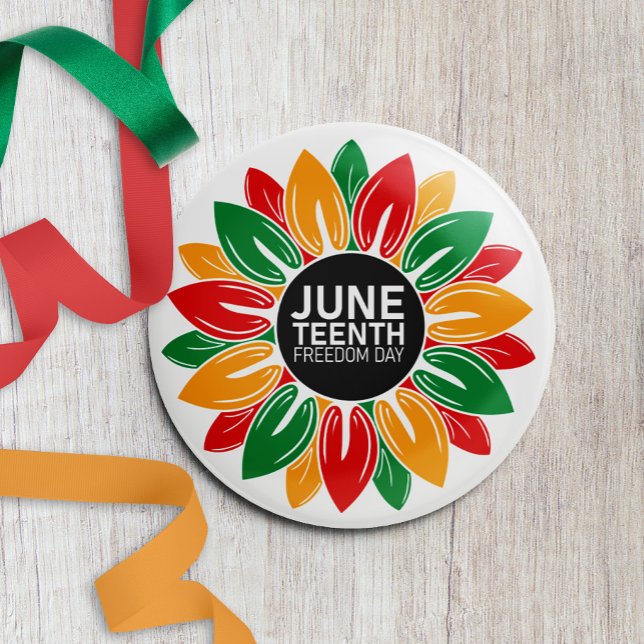 AfricanAmerican Black History Juneteenth Sunflower 6 Cm Round Badge (Creator Uploaded)