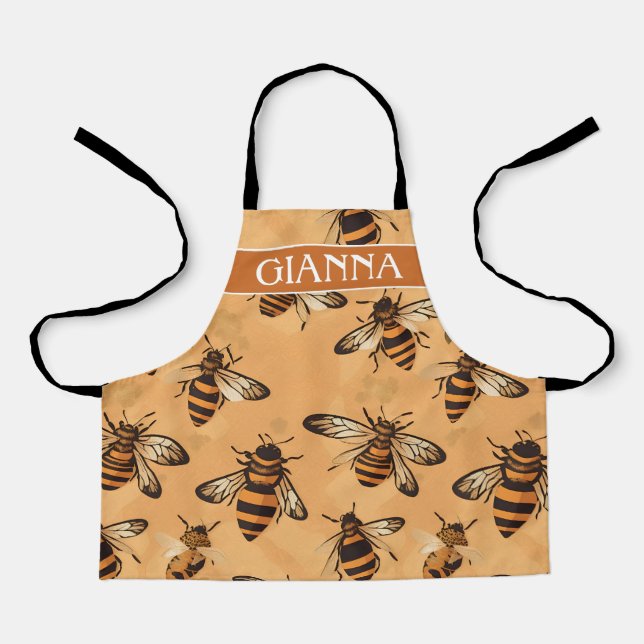 Africanised bee Mosaic Colourful Pattern Apron (Front)