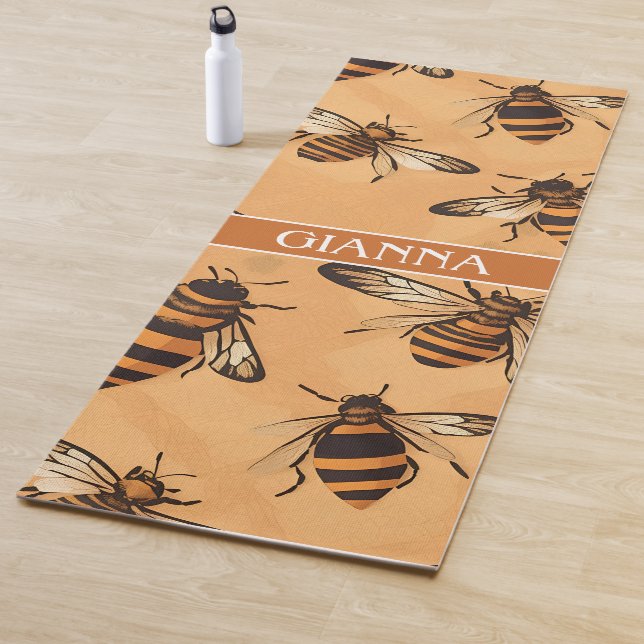 Africanised bee Mosaic Colourful Pattern Yoga Mat (In Situ)