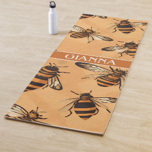 Africanized bee Mosaic Colorful Pattern Yoga Mat