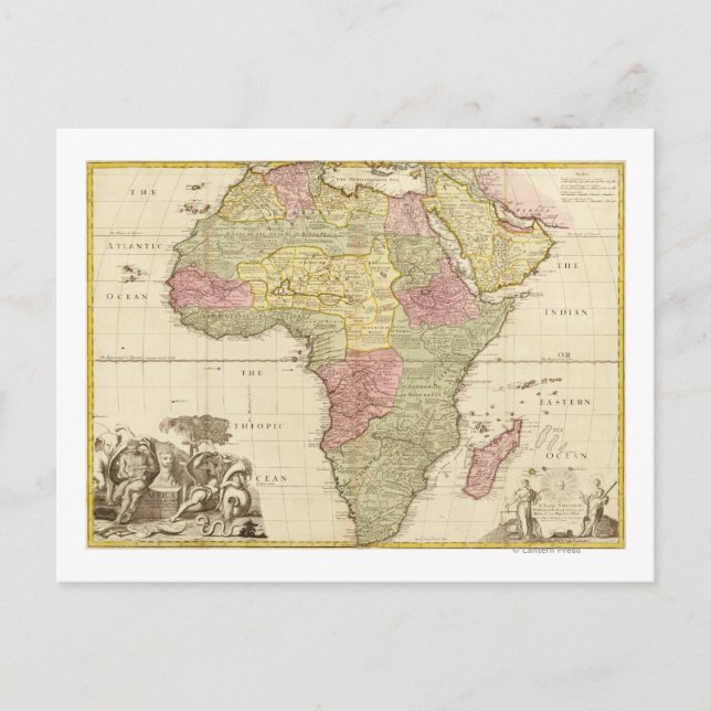 AfricaPanoramic MapAfrica 3 Postcard (Front)