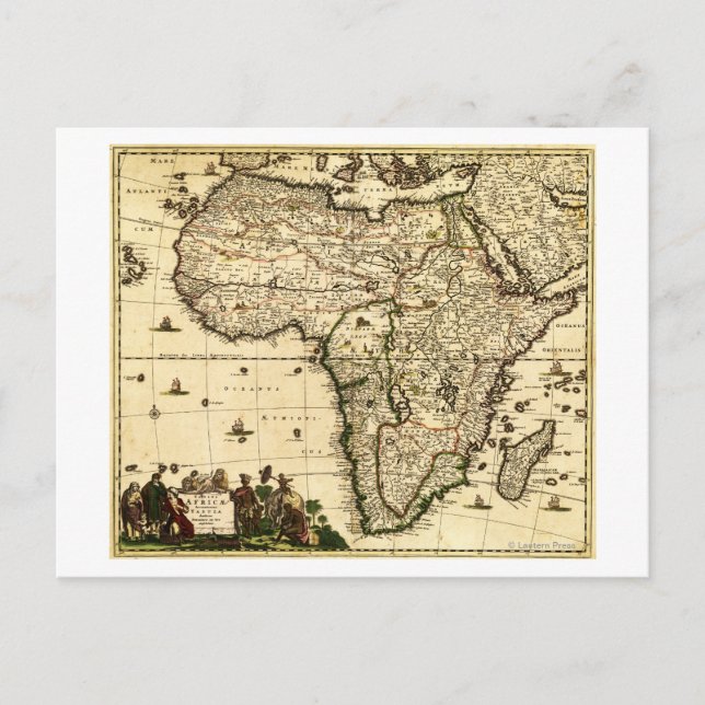 AfricaPanoramic MapAfrica Postcard (Front)