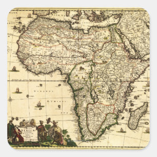 AfricaPanoramic MapAfrica Square Sticker
