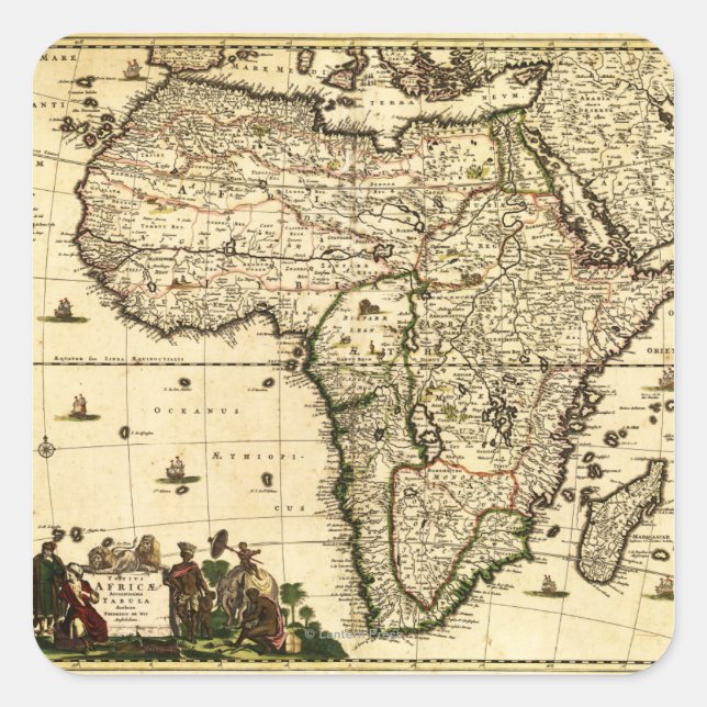 AfricaPanoramic MapAfrica Square Sticker (Front)