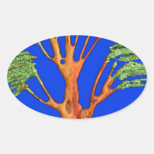 Africa's Acacia Beauty: Serengeti Serenity. Oval Sticker
