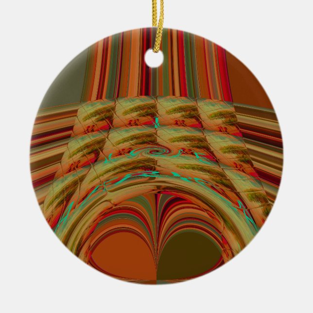 AfricaTradition Hakuna Matata Mountain Ethnic Moti Ceramic Ornament (Front)