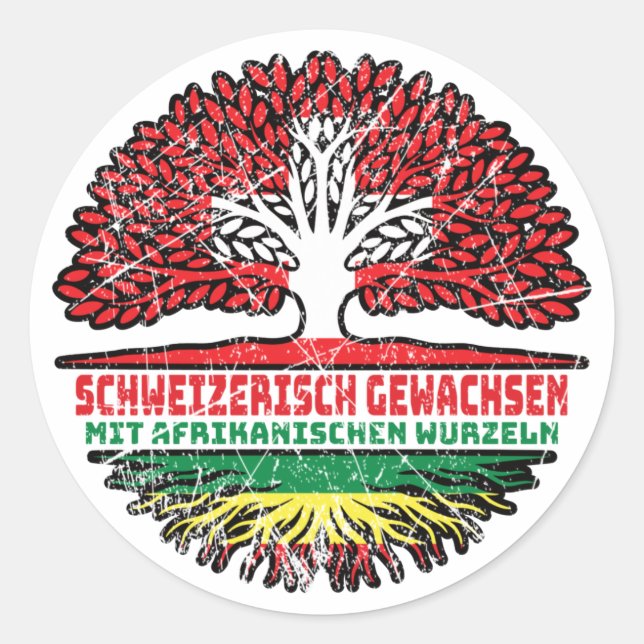 Afrika Afrikanisch Schweizer Schweiz Baum Wurzel Classic Round Sticker (Front)