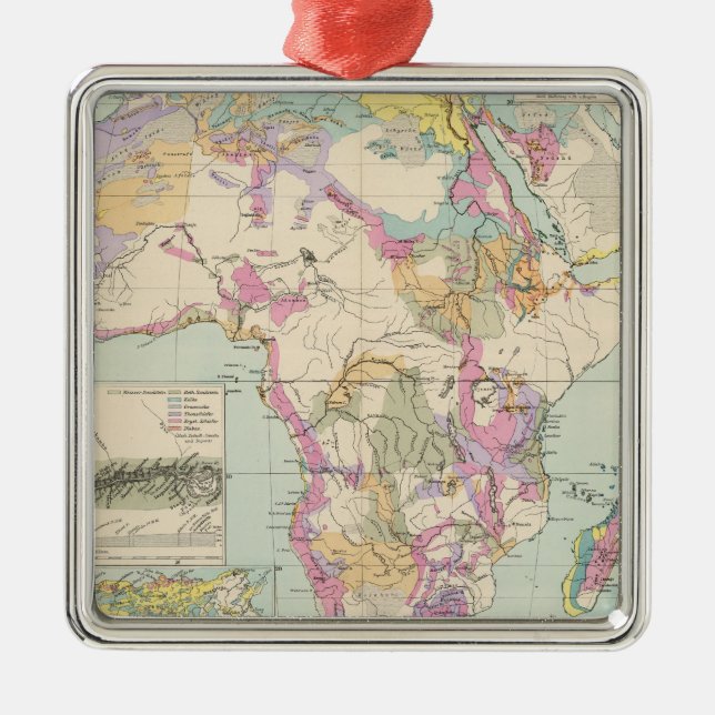 Afrika - Atlas Map of Africa Metal Tree Decoration (Front)