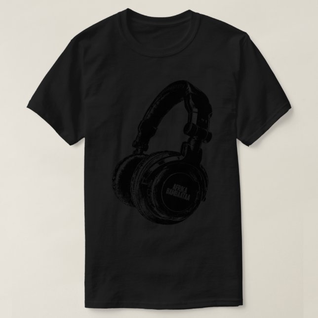 Afrika Bambaataa Retro Headphones T-Shirt (Design Front)