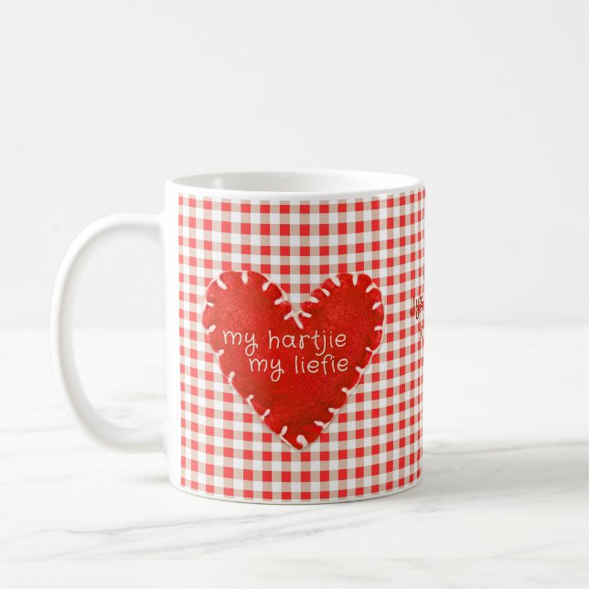 Afrikaans Valentines Valentyn Love Heart Coffee Mug (Left)
