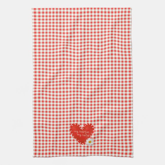 Afrikaanse Liefde / Romanse - My Hartjie My Liefie Tea Towel (Vertical)