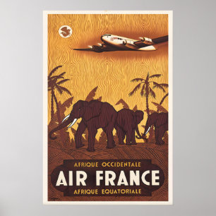Afrique Occidentale Vintage Travel Poster Custom