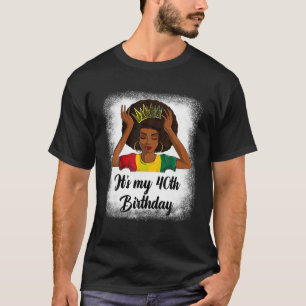 Afro 40th Birthday Shirts For Women Black Birthday