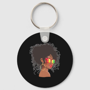 Afro African American Women Black Melanin Queen Ju Key Ring