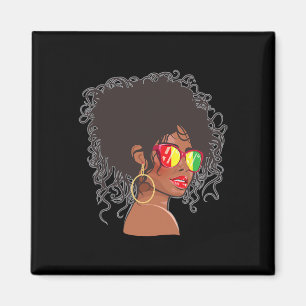 Afro African American Women Black Melanin Queen Ju Magnet