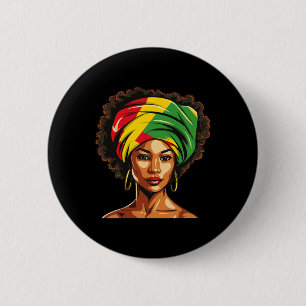 Afro African American Women Girl Black History Mon 6 Cm Round Badge