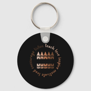 Afro African Black History Month Melanin Teacher Key Ring