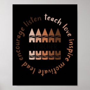Afro African Black History Month Melanin Teacher  Poster