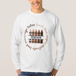 Afro African Black History Month Melanin Teacher T-Shirt