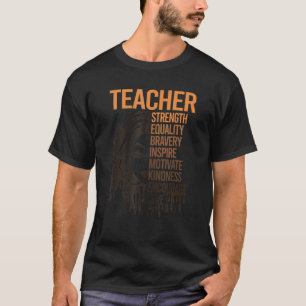 Afro African Black History Pride BLM Melanin Teach T-Shirt