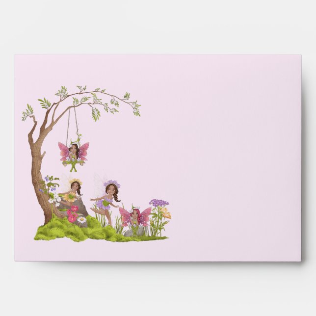 Afro American Baby Shower Fairy Envelope (Front)