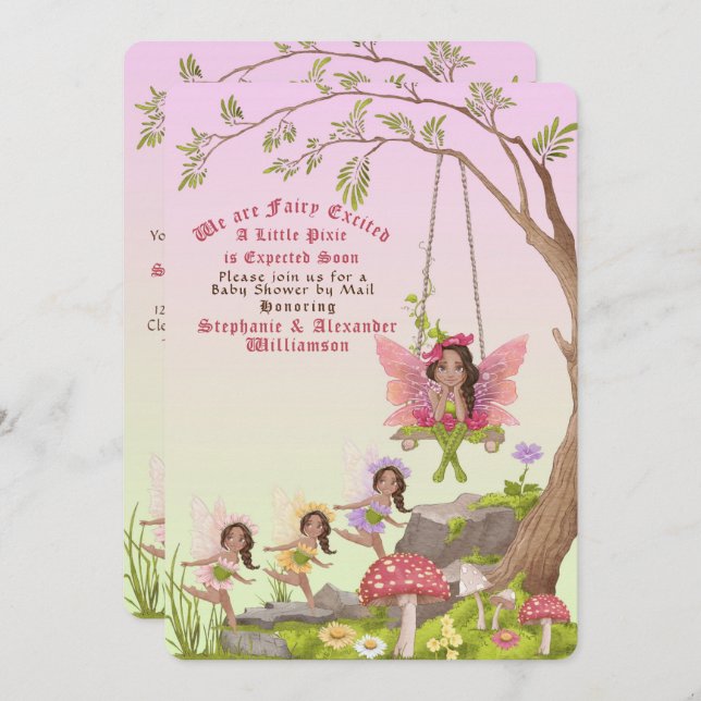 Afro American Baby Shower Invitation (Front/Back)