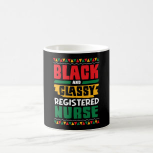 Afro American Black & Classy Registered Nurse Blac Coffee Mug