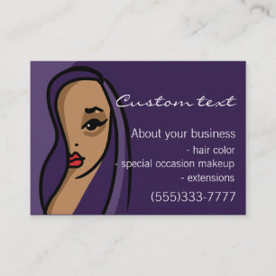 Afro American business card template hair makeup