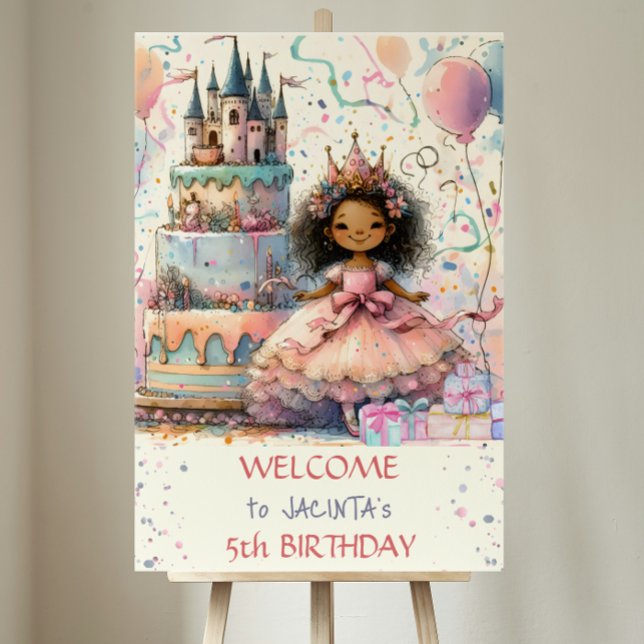 Afro American princess 5th Birthday Castle cake  Poster (Creator Uploaded)