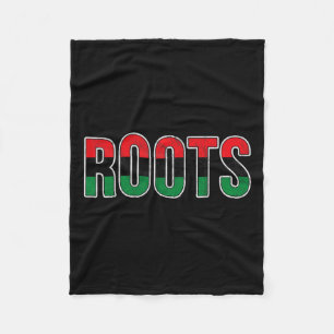 Afro-american Roots - Pan African Unia Flag Distre Fleece Blanket